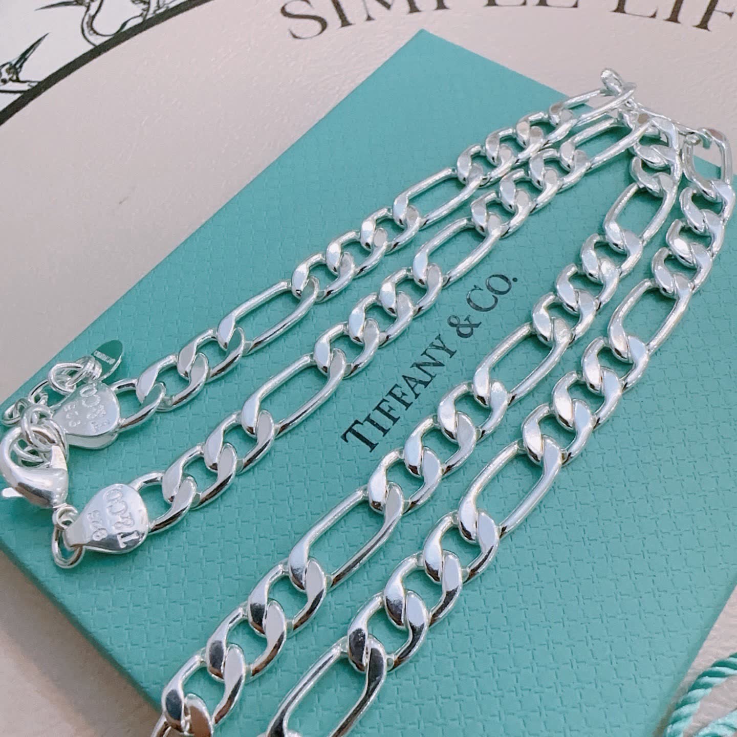 Tiffany & Co. Sterling Silver Figaro Chain Necklace
